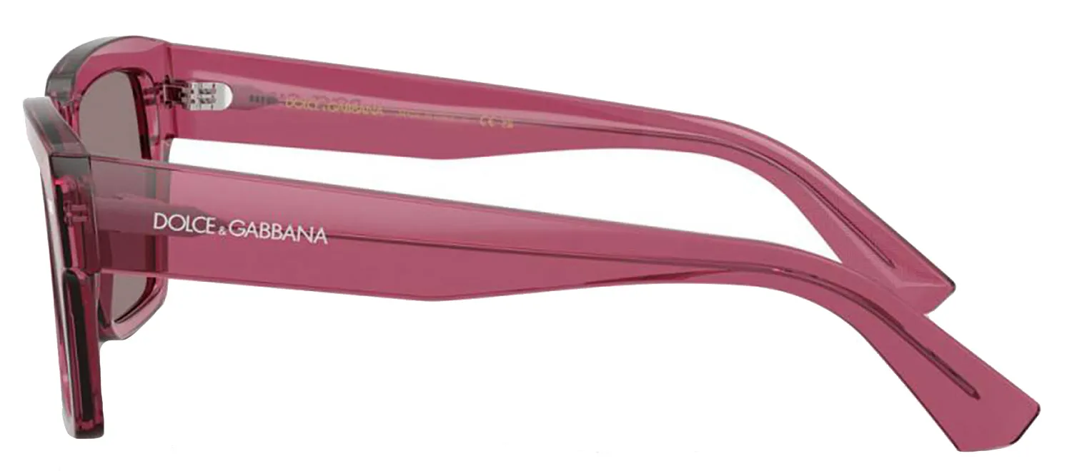 DOLCE & GABBANA DG 4431 32117N Square Transparent Bordeaux Acetate Sunglasses with Dark Purple Lens sold by Gaffos product image thumbnail 3