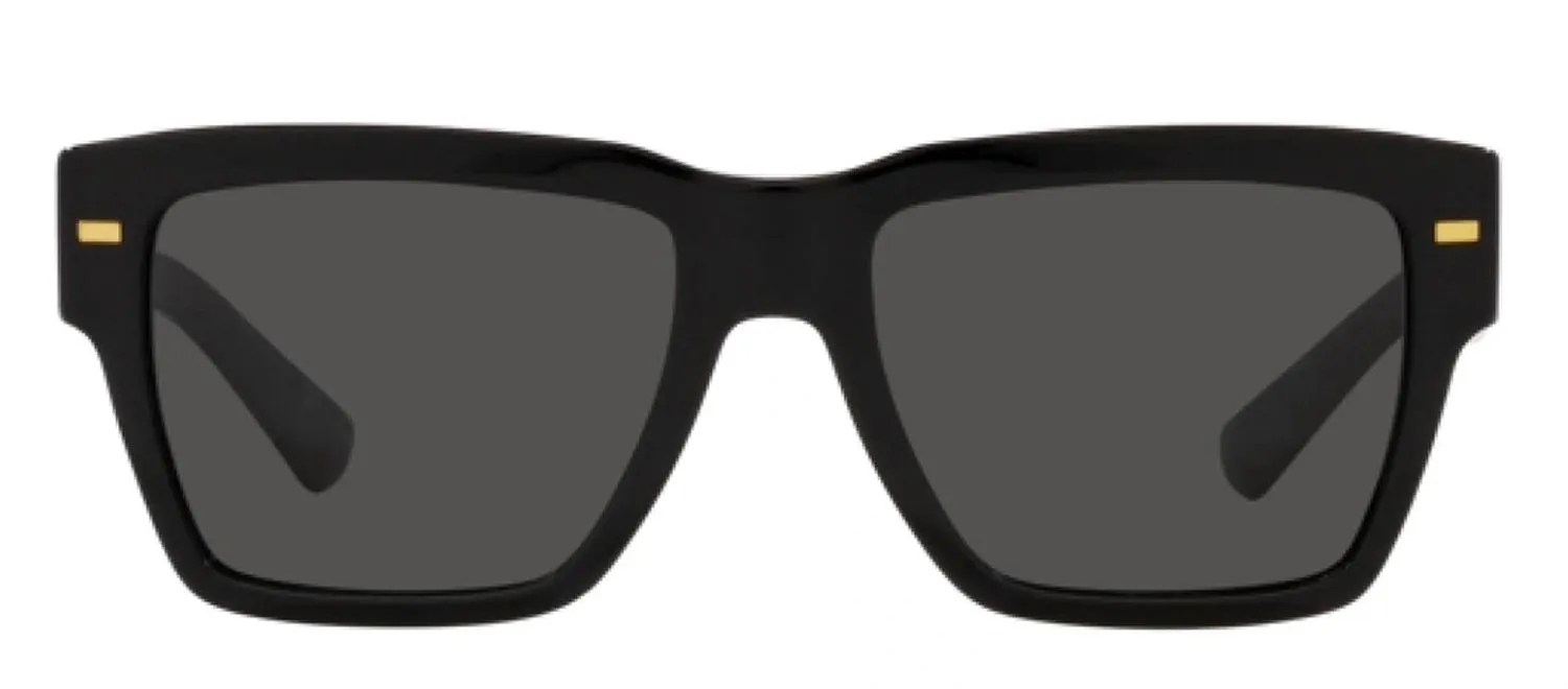 DOLCE & GABBANA DG 4431F 501/87 Square Black Acetate Sunglasses with Dark Grey Lens sold by Gaffos