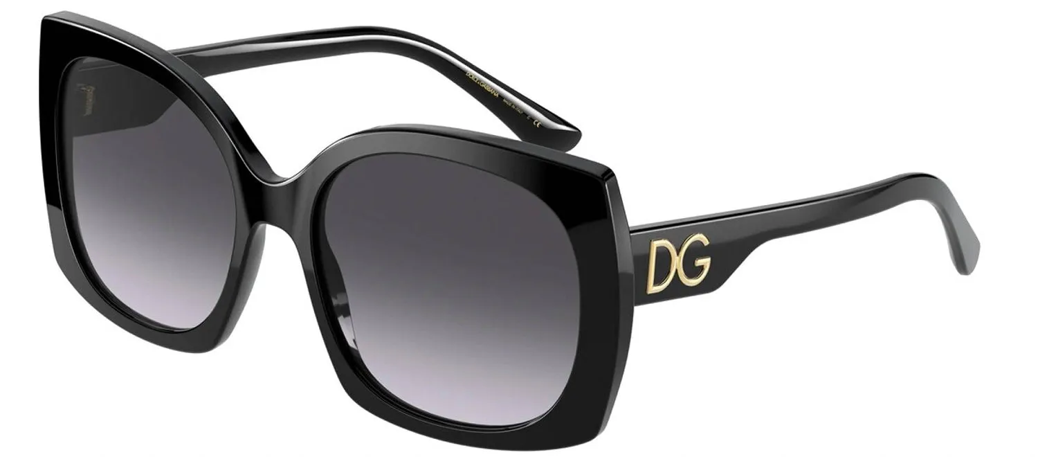 DOLCE & GABBANA DG 4385F 501/8G Square Black Acetate Sunglasses with Light Grey Gradient Black Lens sold by Gaffos product image thumbnail 2