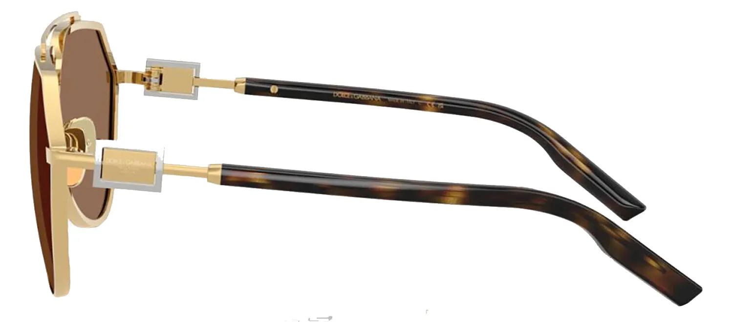DOLCE & GABBANA DG 2315 02/73 Pilot Gold Metal Sunglasses with Dark Brown Lens sold by Gaffos product image thumbnail 3