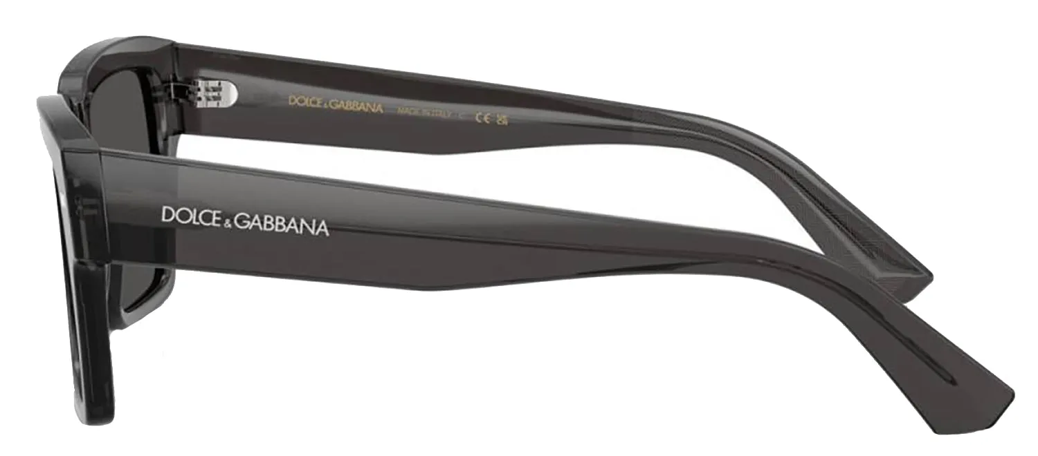 DOLCE & GABBANA DG 4431 316087 Square Transparent Grey Acetate Sunglasses with Dark Grey Lens sold by Gaffos product image thumbnail 3