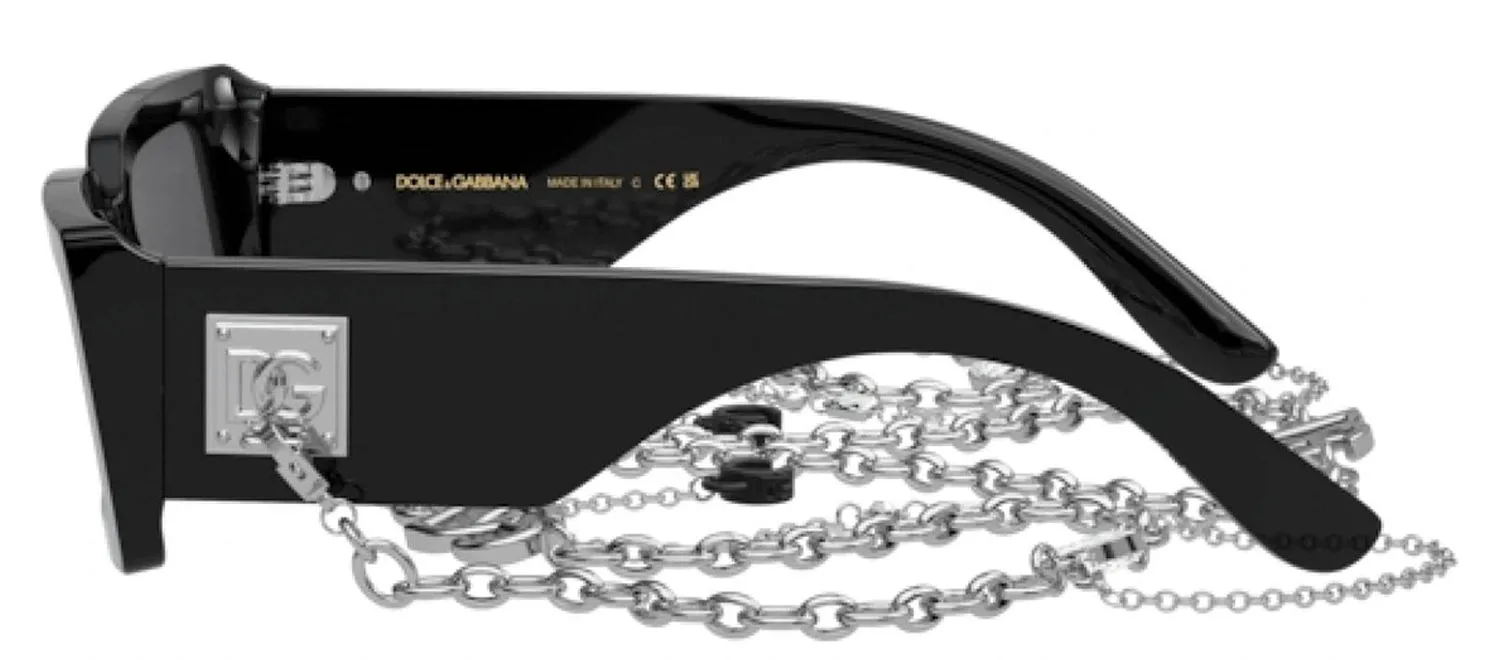 DOLCE & GABBANA DG 4416 501/6G Rectangle Black Acetate Sunglasses with Grey Mirror Black Lens sold by Gaffos product image thumbnail 3