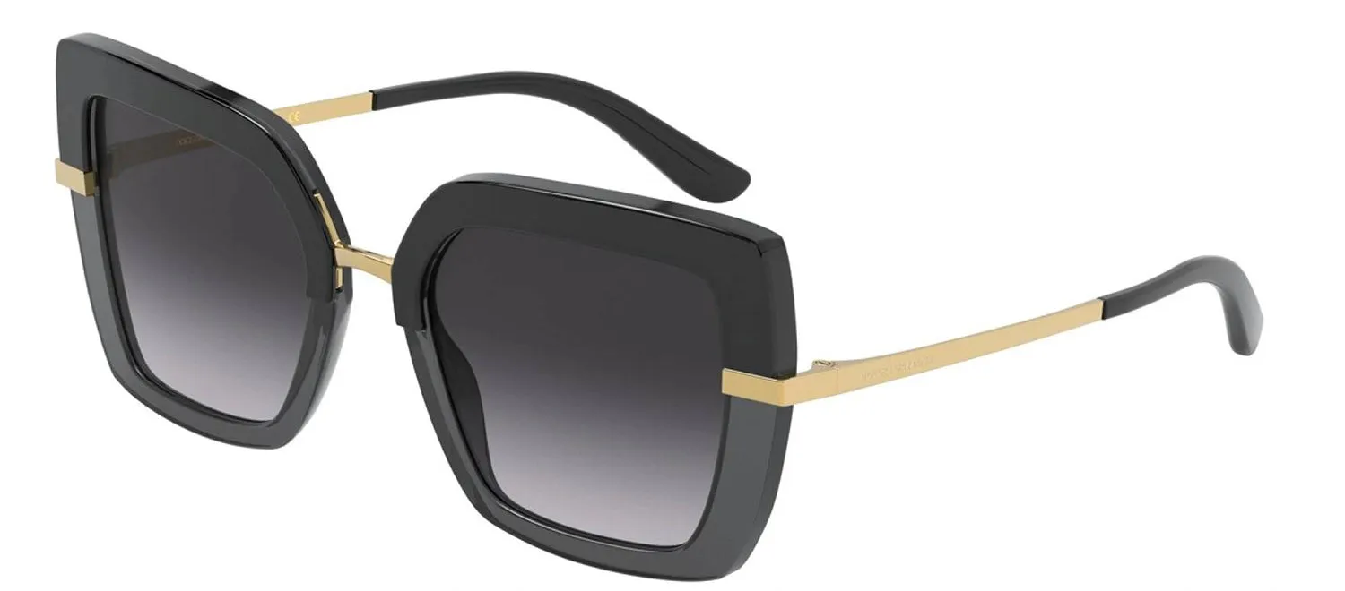 DOLCE & GABBANA DG 4373 32468G Square Black On Transparent Black Acetate Sunglasses with Light Grey Gradient Black Lens sold by Gaffos product image thumbnail 2