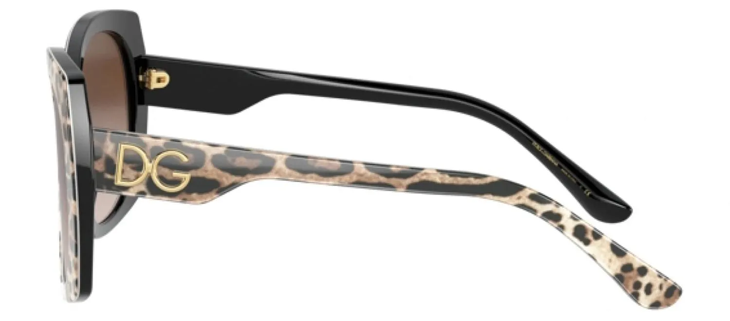 DOLCE & GABBANA DG 4385F 316313 Square Leo Brown On Black Acetate Sunglasses with Brown Gradient Dark Brown Lens sold by Gaffos product image thumbnail 3