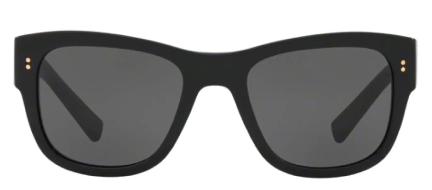 DOLCE & GABBANA DG 4338 501/87 Square Black Acetate Sunglasses with Dark Grey Lens sold by Gaffos