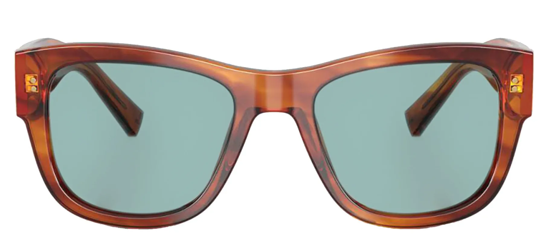 DOLCE & GABBANA DG 4338 322180 Square Havana Ginger Acetate Sunglasses with Blue Lens sold by Gaffos