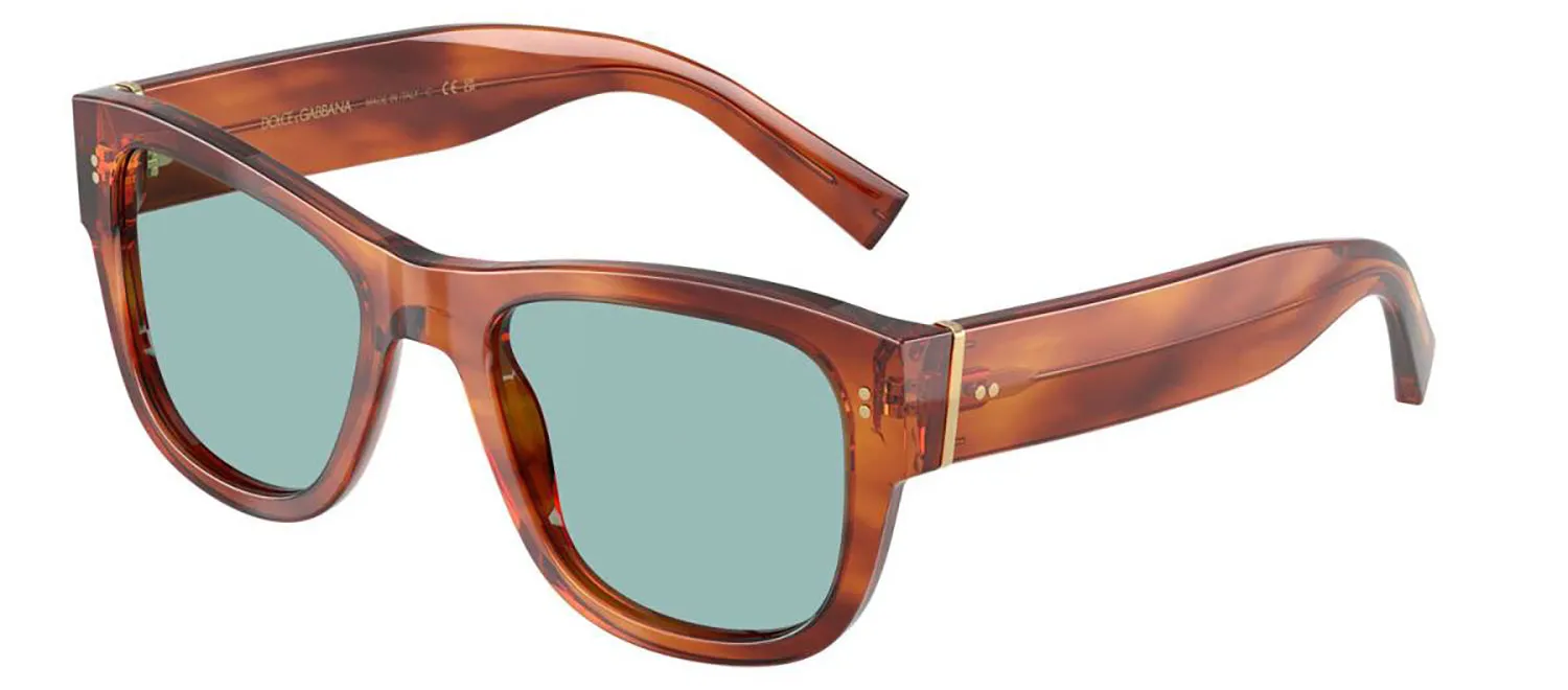 DOLCE & GABBANA DG 4338 322180 Square Havana Ginger Acetate Sunglasses with Blue Lens sold by Gaffos product image thumbnail 2