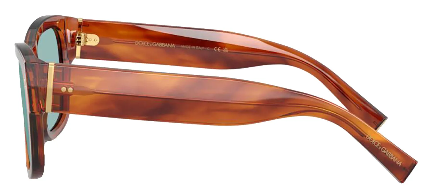 DOLCE & GABBANA DG 4338 322180 Square Havana Ginger Acetate Sunglasses with Blue Lens sold by Gaffos product image thumbnail 3
