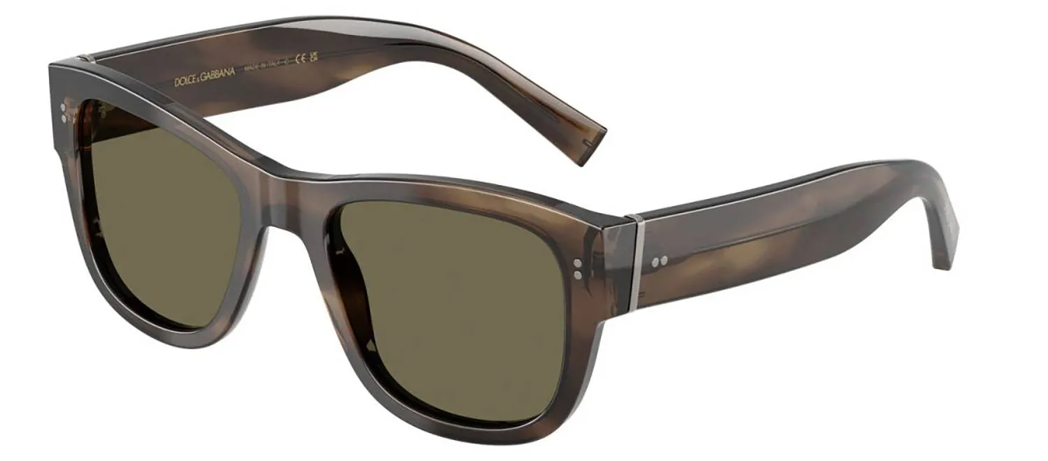 DOLCE & GABBANA DG 4338 3200/3 Square Green Havana Acetate Sunglasses with Brown Lens sold by Gaffos product image thumbnail 2