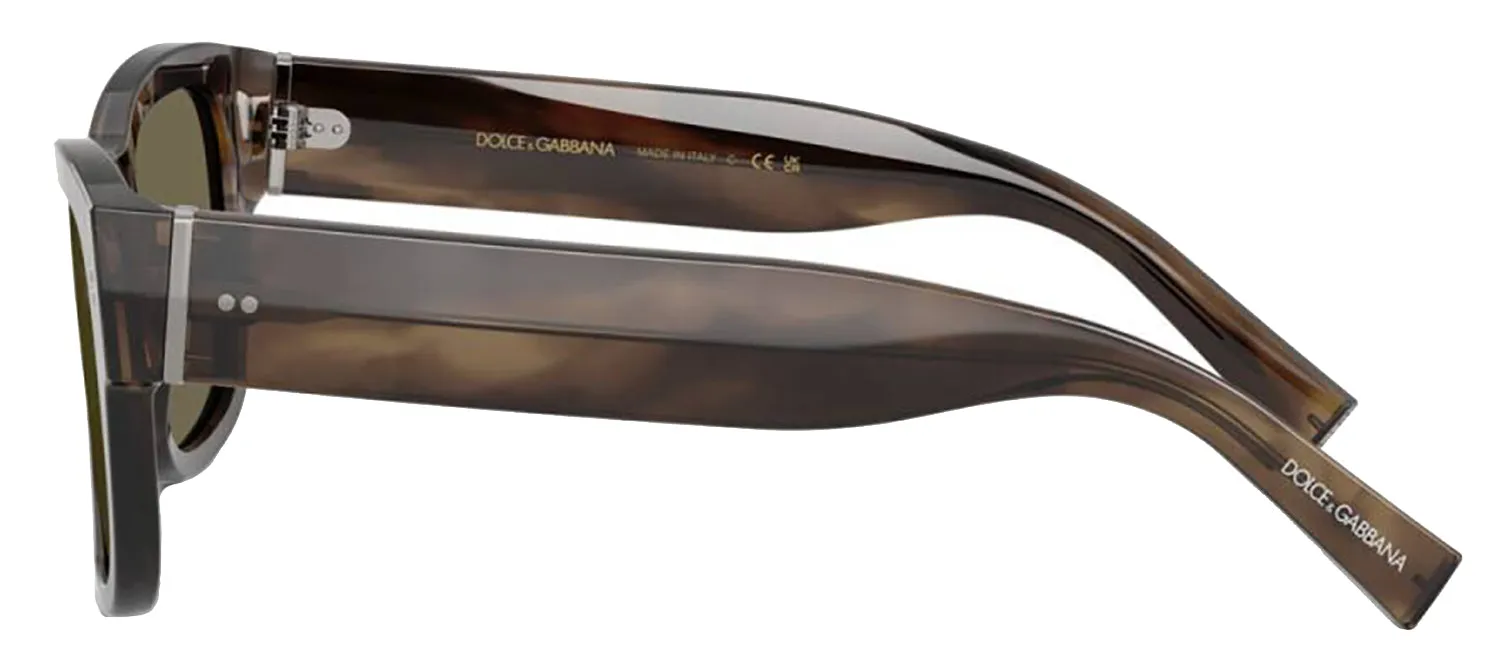 DOLCE & GABBANA DG 4338 3200/3 Square Green Havana Acetate Sunglasses with Brown Lens sold by Gaffos product image thumbnail 3