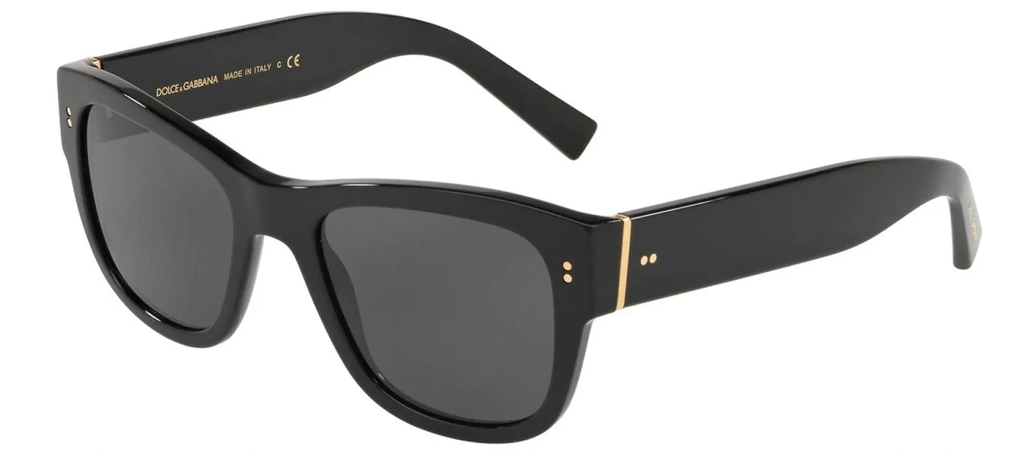 DOLCE & GABBANA DG 4338F 501/87 Square Black Acetate Sunglasses with Dark Grey Lens sold by Gaffos product image thumbnail 2