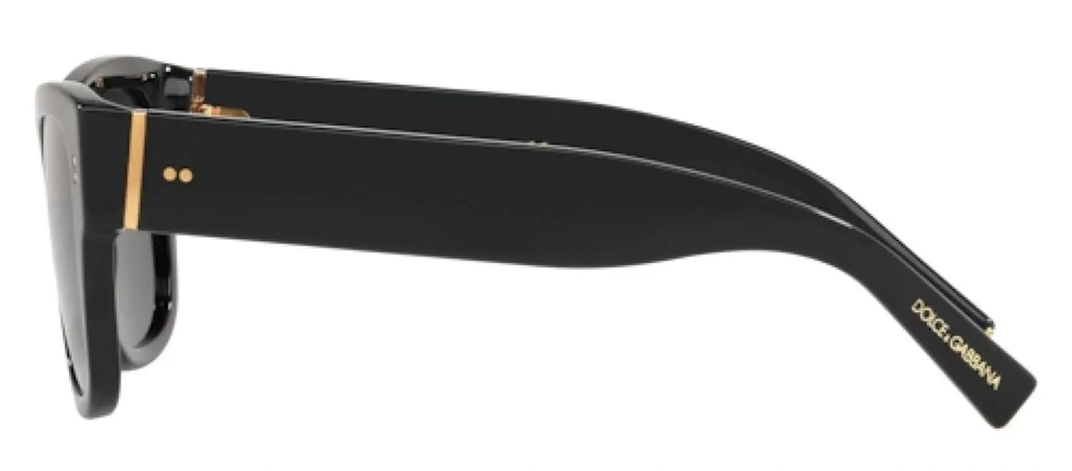 DOLCE & GABBANA DG 4338F 501/87 Square Black Acetate Sunglasses with Dark Grey Lens sold by Gaffos product image thumbnail 3