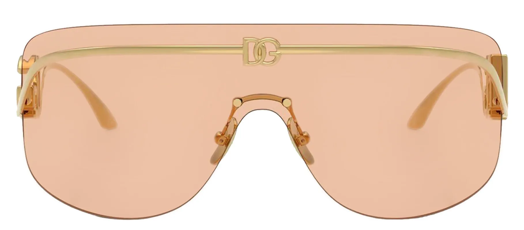 DOLCE & GABBANA DG 2320 02/73 Pillow Gold Metal Sunglasses with Light Brown Lens made by Gaffos
