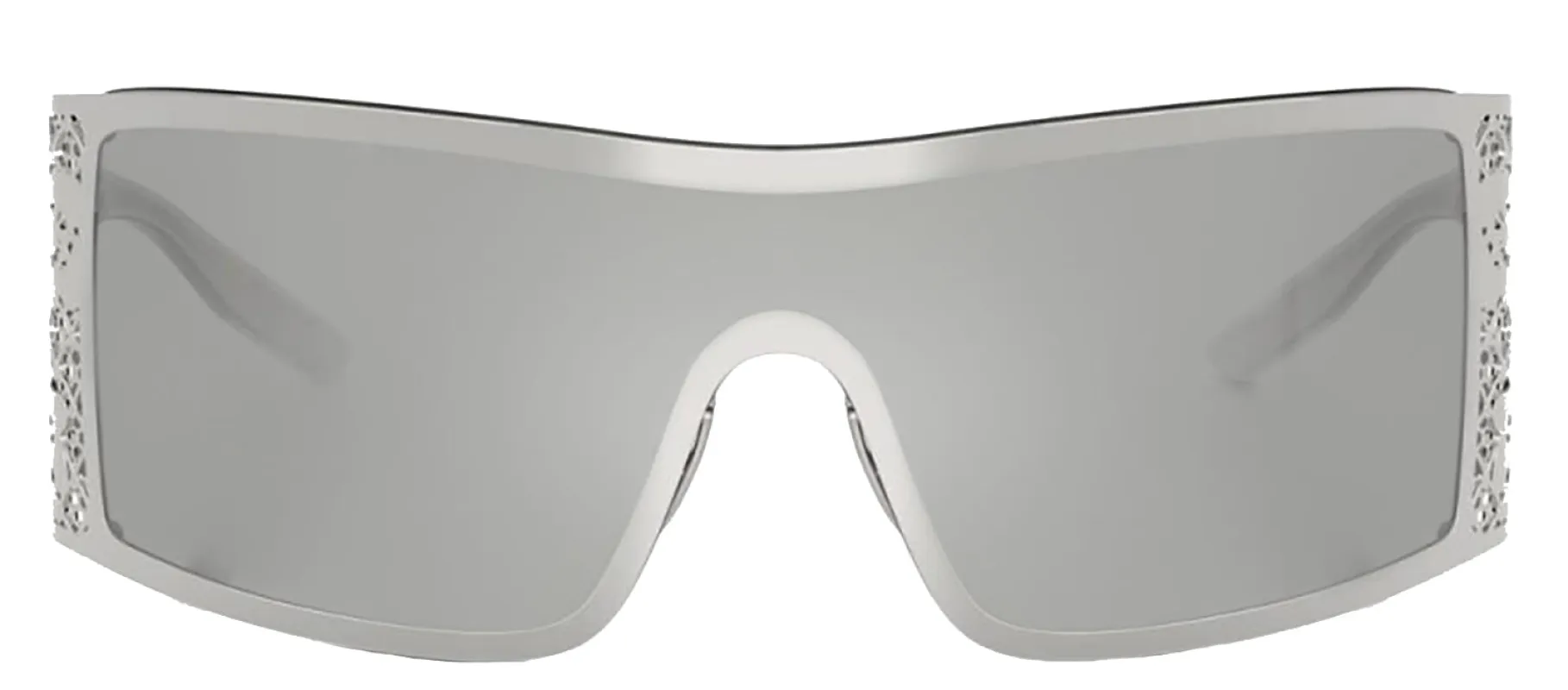 DOLCE & GABBANA DG 2317 05/8V Rectangle Silver Metal Sunglasses with Clear Mirror Silver Lens made by Dolce & Gabanna