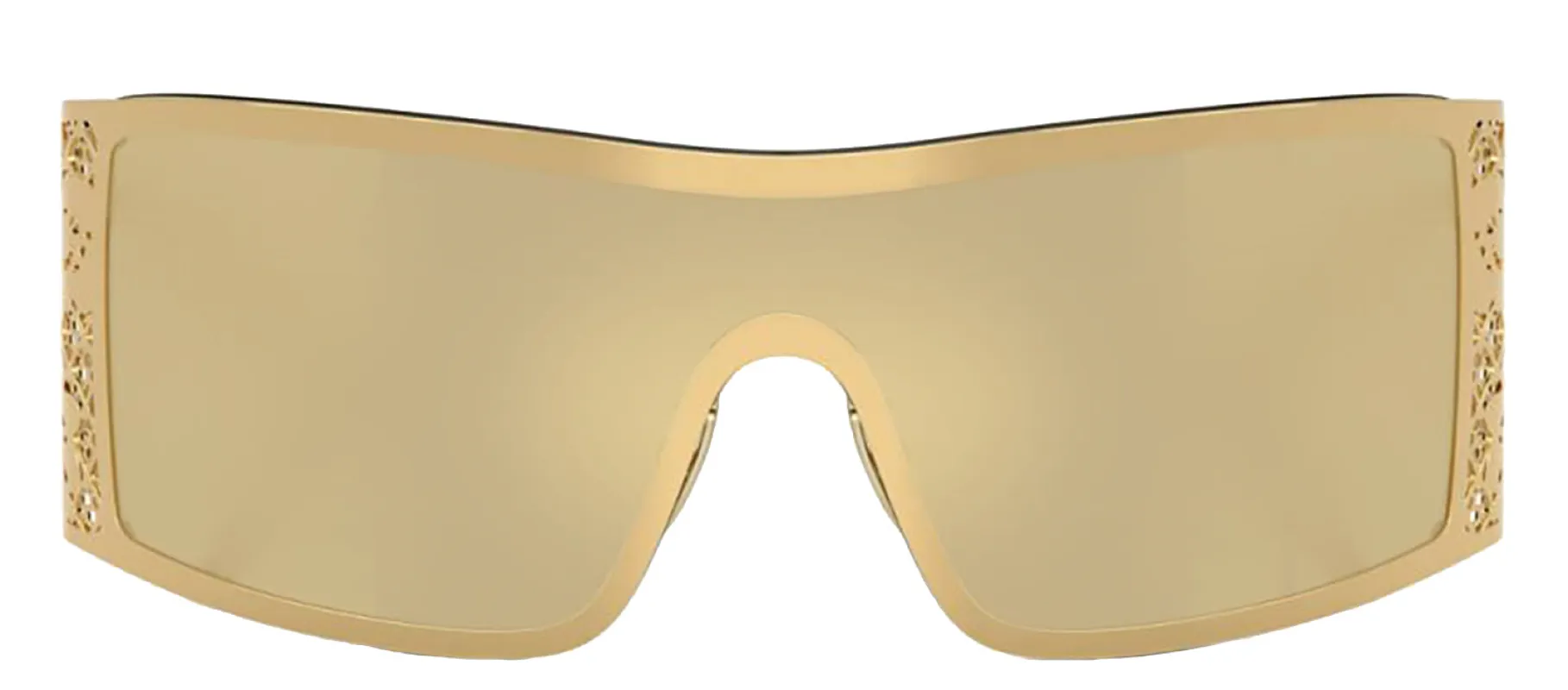 DOLCE & GABBANA DG 2317 02/7I Rectangle Gold Metal Sunglasses with Light Brown Mirror Gold Lens sold by Gaffos