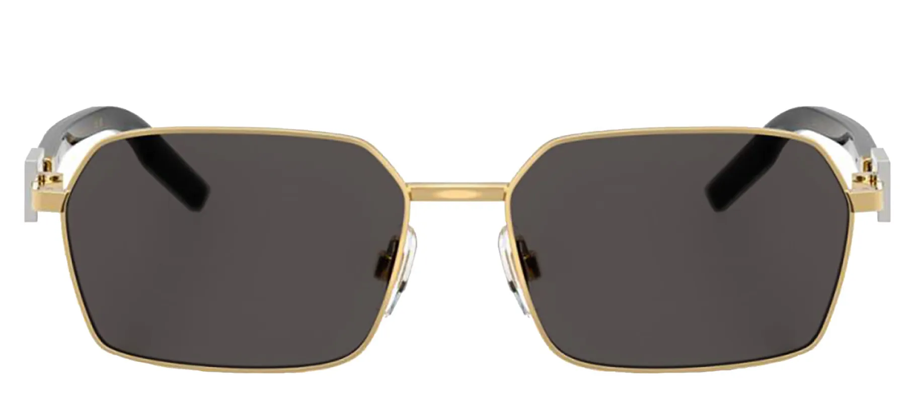 DOLCE & GABBANA DG 2316 02/87 Rectangle Gold Metal Sunglasses with Dark Grey Lens made by Dolce & Gabanna