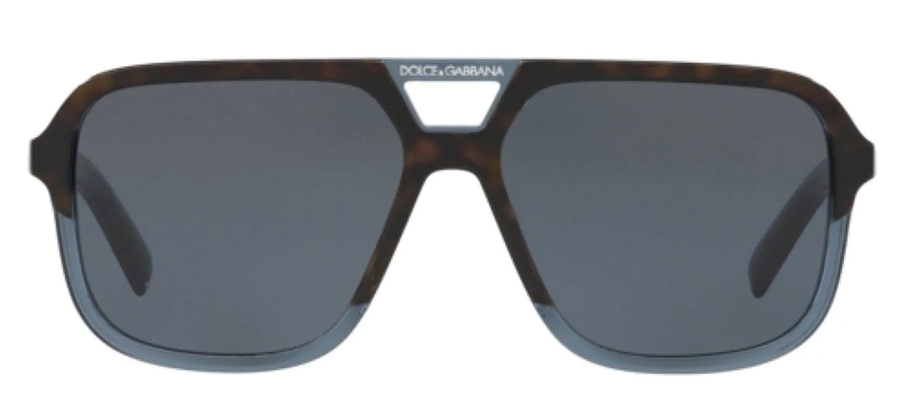 DOLCE & GABBANA DG 4354 320980 Square Havana Transparent Blue Acetate Sunglasses with Brown Gradient Dark Brown Lens sold by Gaffos