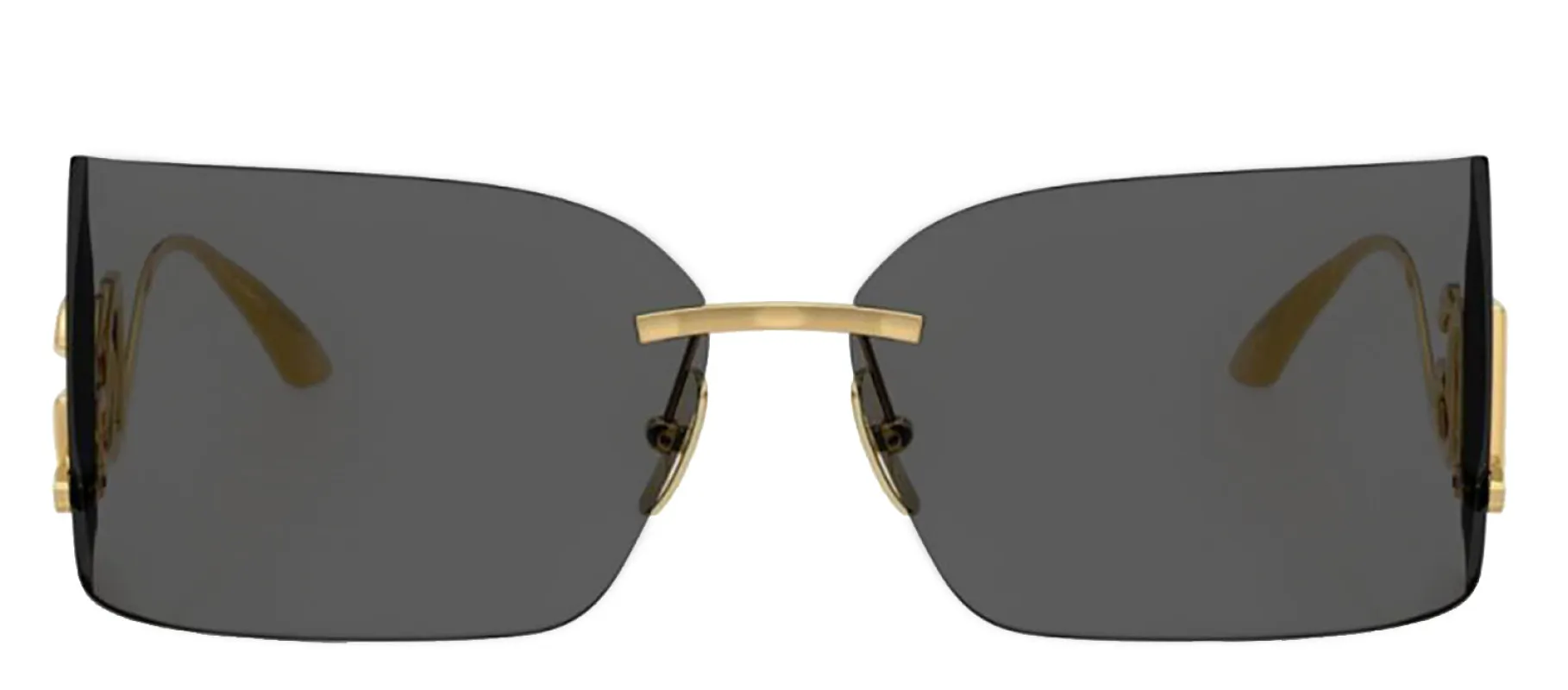 DOLCE & GABBANA DG 2319 02/87 Rectangle Gold Metal Sunglasses with Dark Grey Lens sold by Gaffos