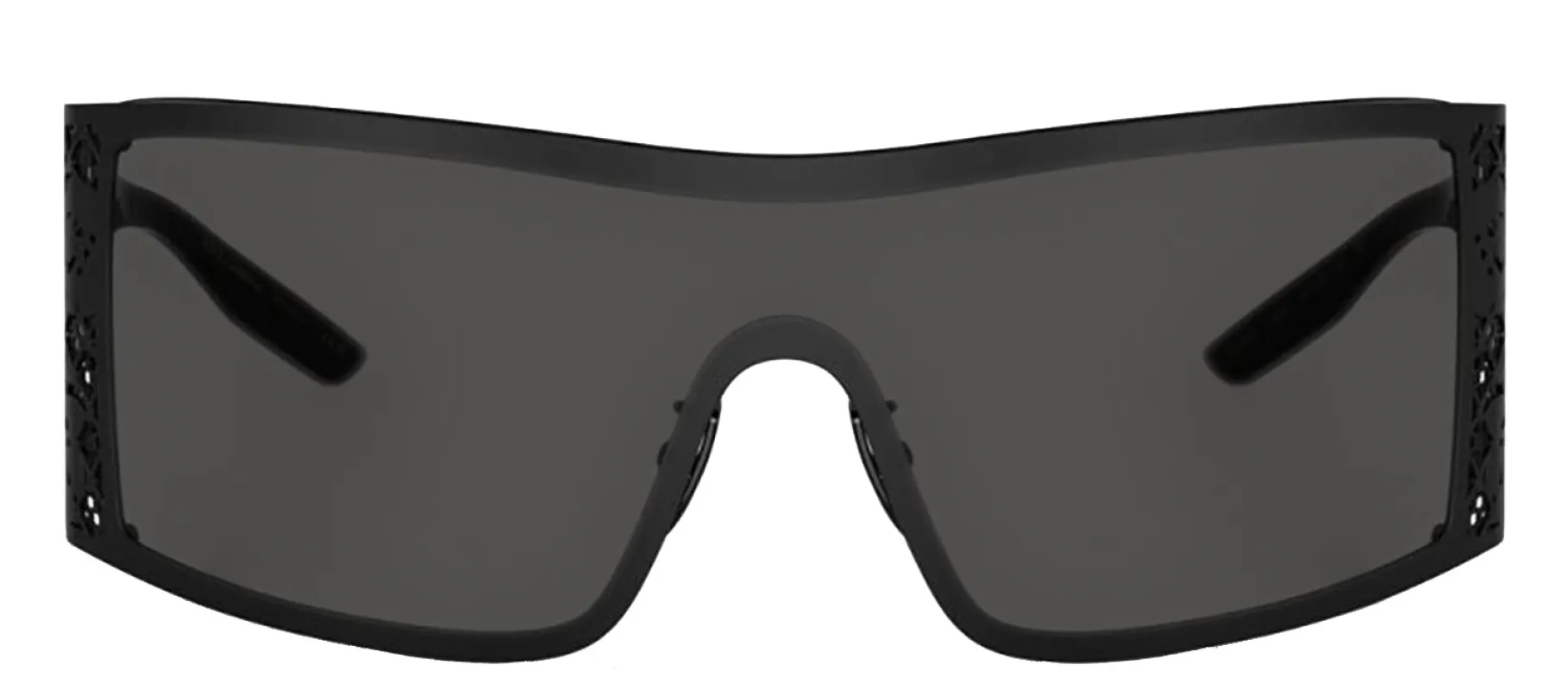 DOLCE & GABBANA DG 2317 110687 Rectangle Matte Black Metal Sunglasses with Dark Grey Lens sold by Gaffos