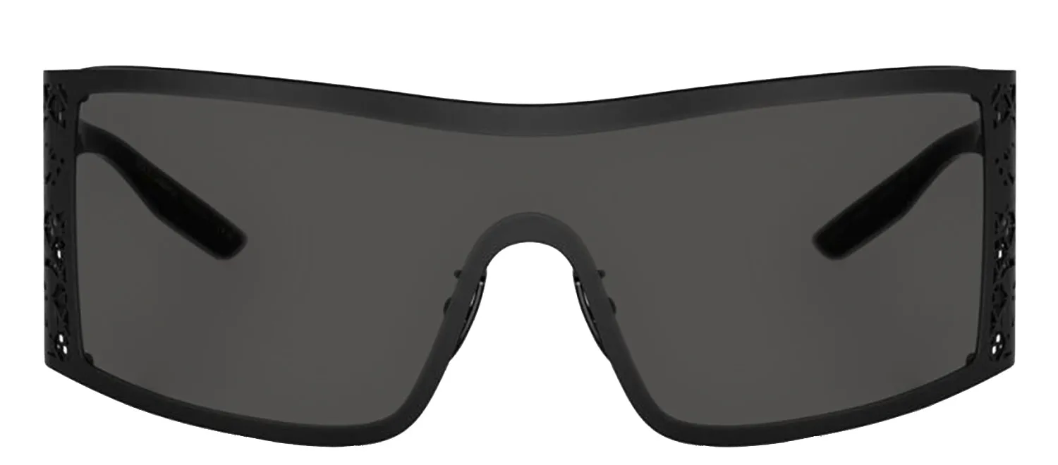 DOLCE & GABBANA DG 2317 110687 Rectangle Matte Black Metal Sunglasses with Dark Grey Lens sold by Gaffos
