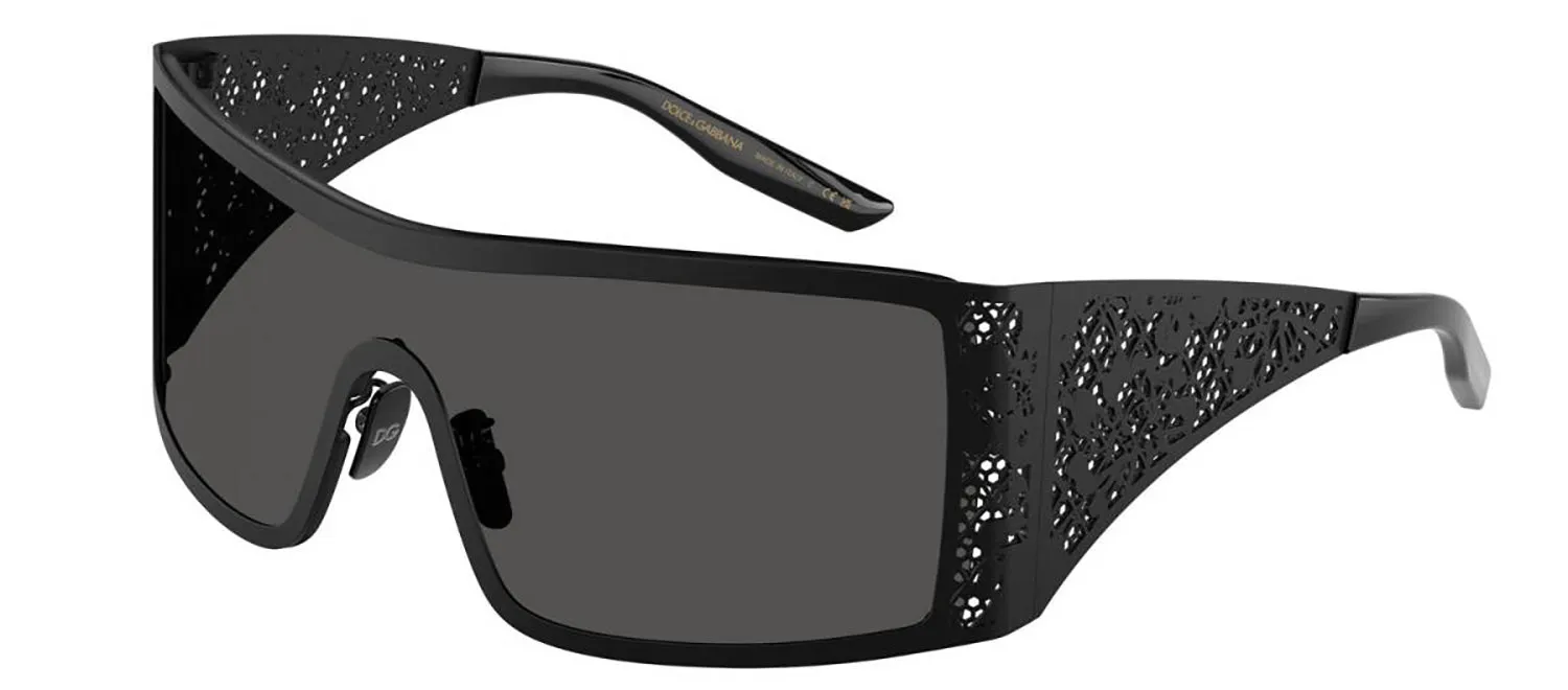 DOLCE & GABBANA DG 2317 110687 Rectangle Matte Black Metal Sunglasses with Dark Grey Lens sold by Gaffos product image thumbnail 2