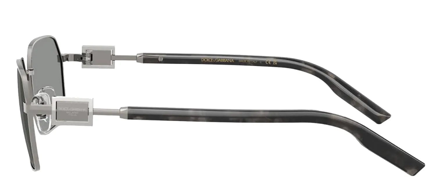 DOLCE & GABBANA DG 2316 04/1 Rectangle Gunmetal Metal Sunglasses with Grey Lens sold by Gaffos product image thumbnail 3