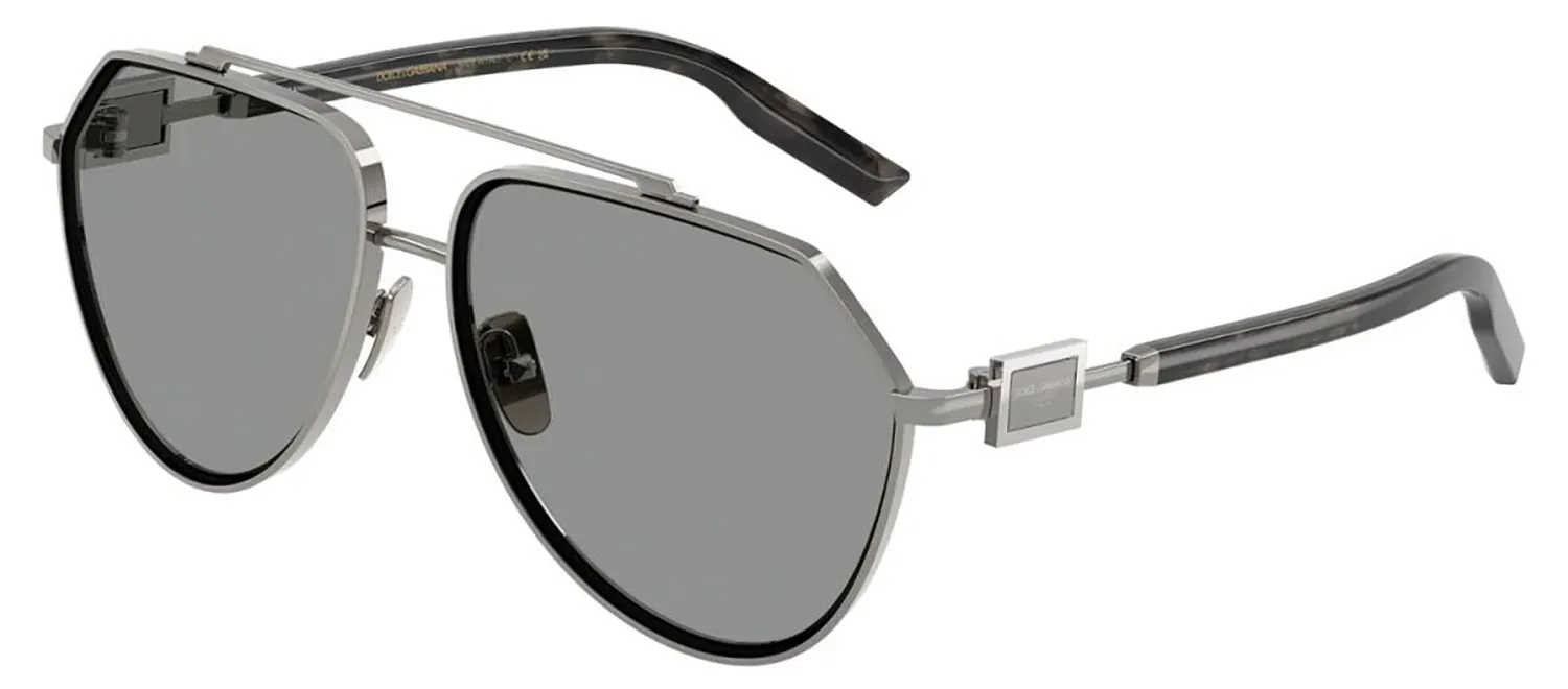 DOLCE & GABBANA DG 2315 04/1 Pilot Gunmetal Metal Sunglasses with Grey Lens sold by Gaffos product image thumbnail 2