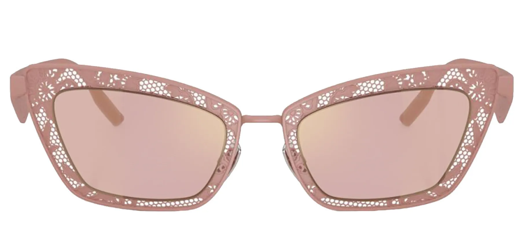 DOLCE & GABBANA DG 2311 13651T Cat Eye Matte Powder Pink Steel Sunglasses with Pink Mirror Gold Lens sold by Gaffos