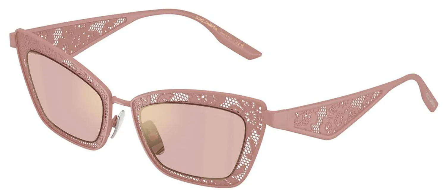 DOLCE & GABBANA DG 2311 13651T Cat Eye Matte Powder Pink Steel Sunglasses with Pink Mirror Gold Lens sold by Gaffos product image thumbnail 2