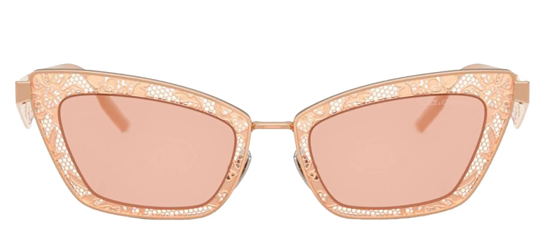 DOLCE & GABBANA DG 2311 129884 Cat Eye Rose Gold Steel Sunglasses with Dark Pink Lens sold by Gaffos