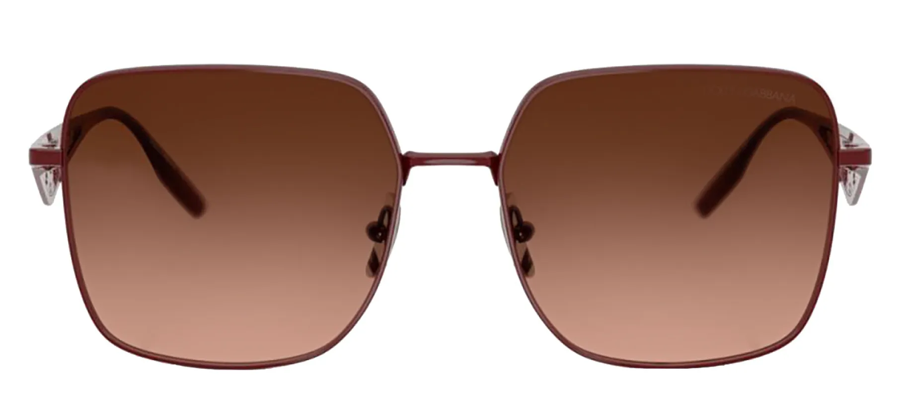DOLCE & GABBANA DG 2310 13195M Square Bordeaux Metal Sunglasses with Pink Gradient Grey Lens sold by Gaffos