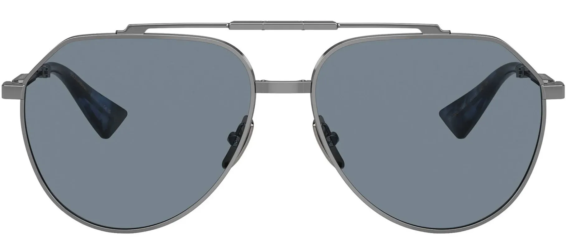 DOLCE & GABBANA DG 2302 04/56 Pilot Gunmetal Metal Sunglasses with Light Blue Lens sold by Gaffos