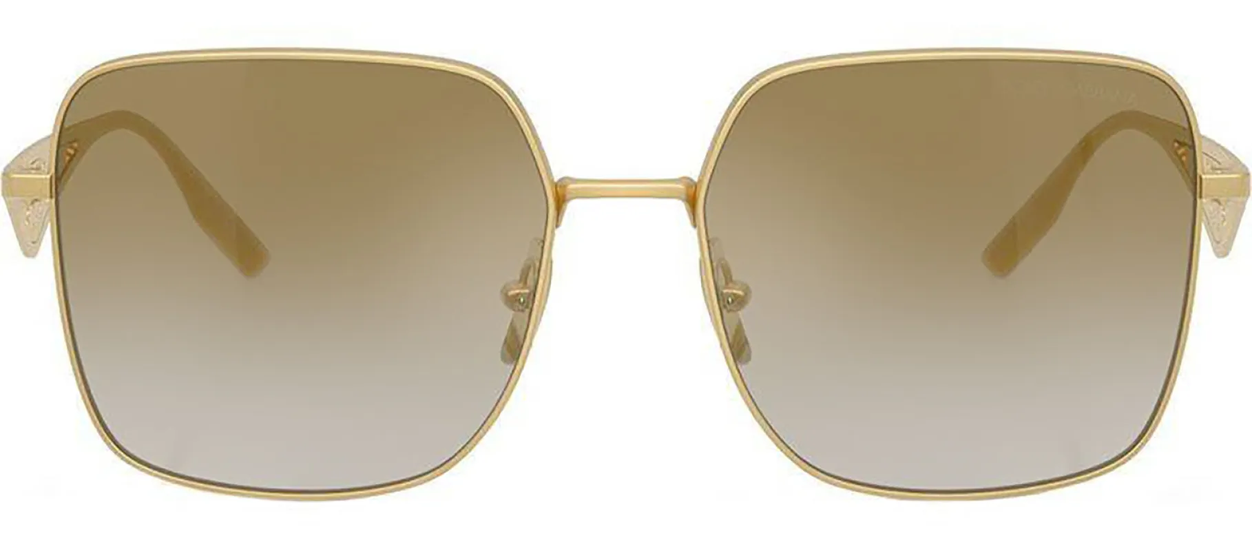 DOLCE & GABBANA DG 2310 12246E Square Matte Gold Metal Sunglasses with Grad Light Brown Mirror Gold Lens sold by Gaffos