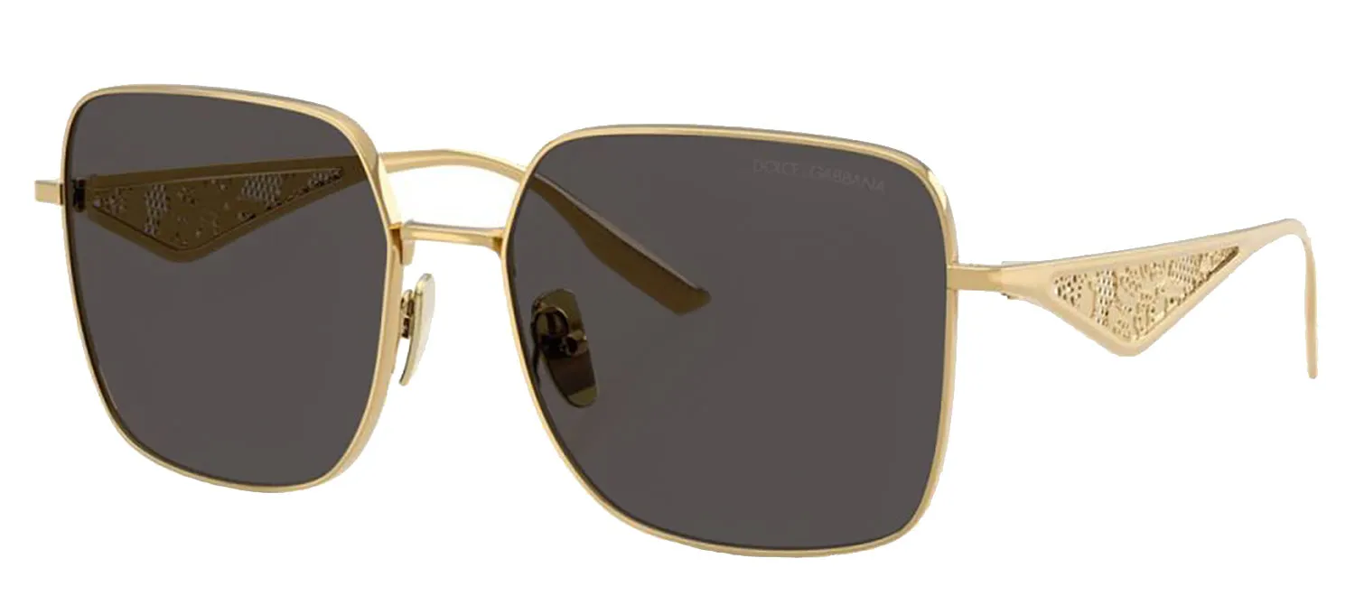 DOLCE & GABBANA DG 2310 02/87 Square Gold Metal Sunglasses with Dark Grey Lens sold by Gaffos product image thumbnail 2