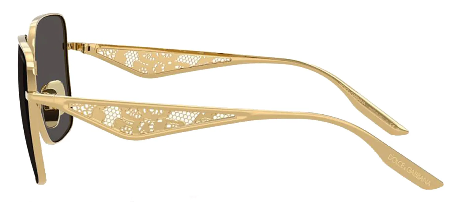 DOLCE & GABBANA DG 2310 02/87 Square Gold Metal Sunglasses with Dark Grey Lens sold by Gaffos product image thumbnail 3