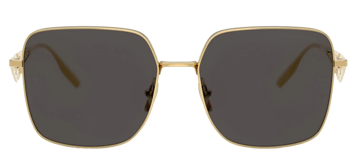 DOLCE & GABBANA DG 2310 02/87 Square Gold Metal Sunglasses with Dark Grey Lens sold by Gaffos