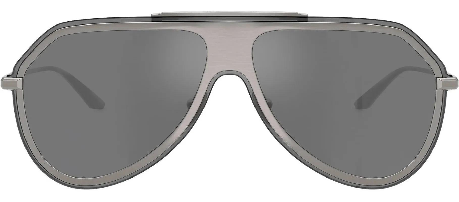 DOLCE & GABBANA DG 2309 11086G Pilot Brushed Gunmetal Metal Sunglasses with Grey Mirror Black Lens sold by Gaffos