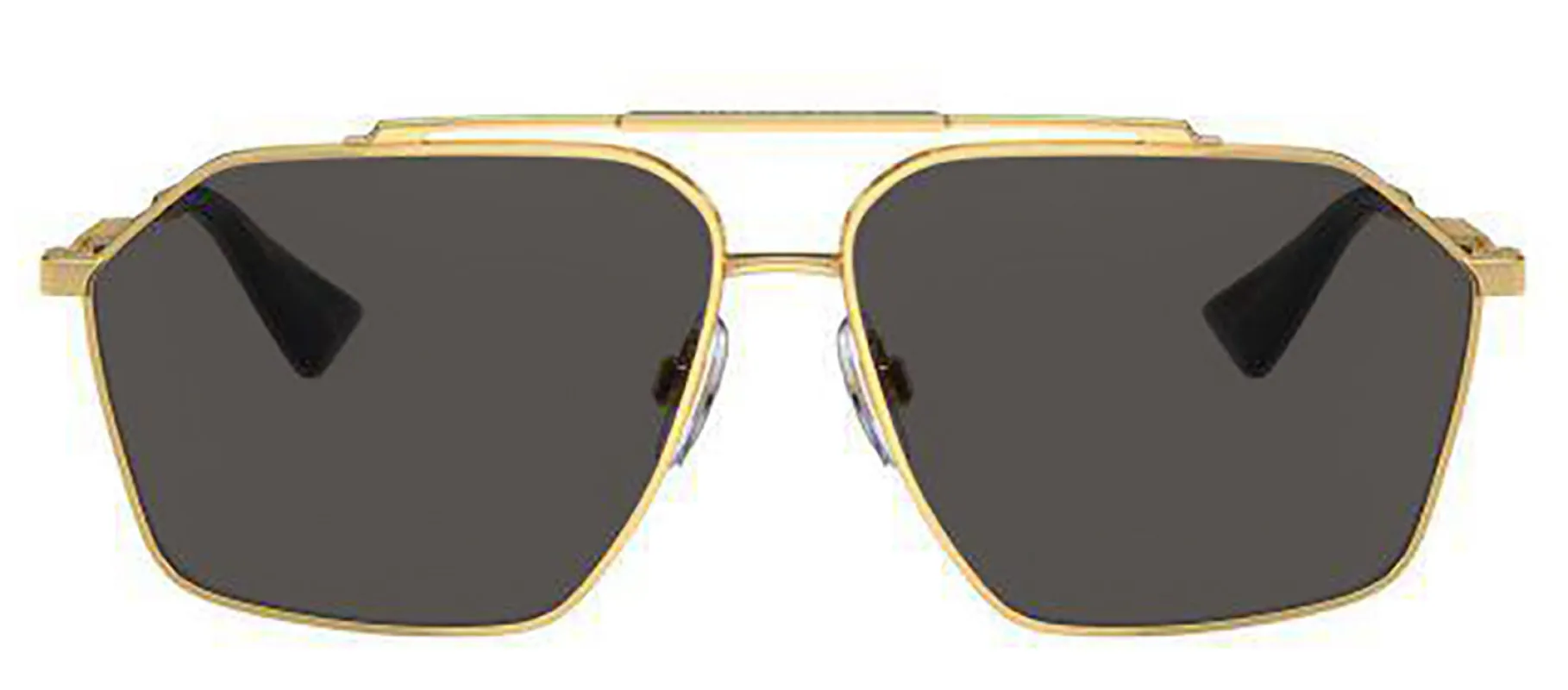 DOLCE & GABBANA DG 2303 02/87 Pilot Gold Metal Sunglasses with Dark Grey Lens made by Dolce & Gabanna