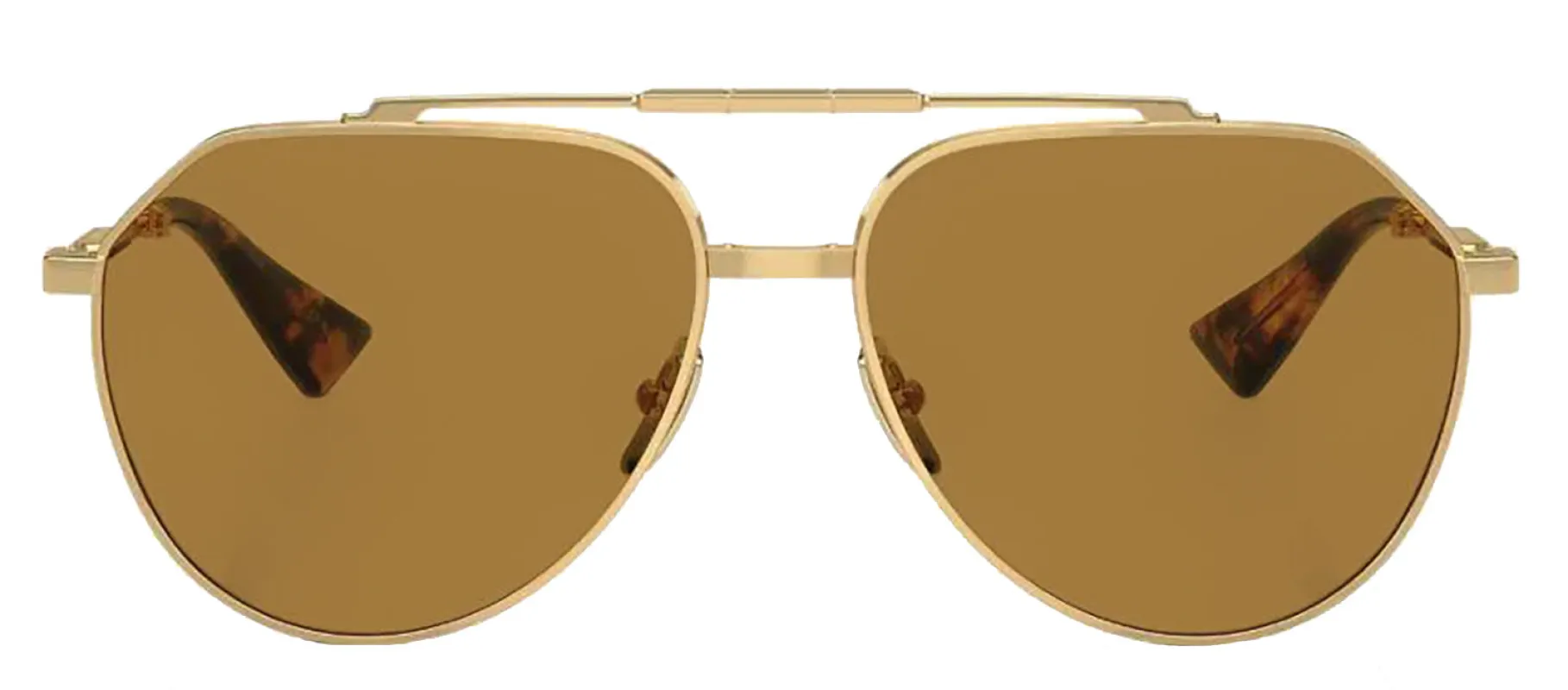 DOLCE & GABBANA DG 2302 02/53 Pilot Gold Metal Sunglasses with Brown Lens sold by Gaffos