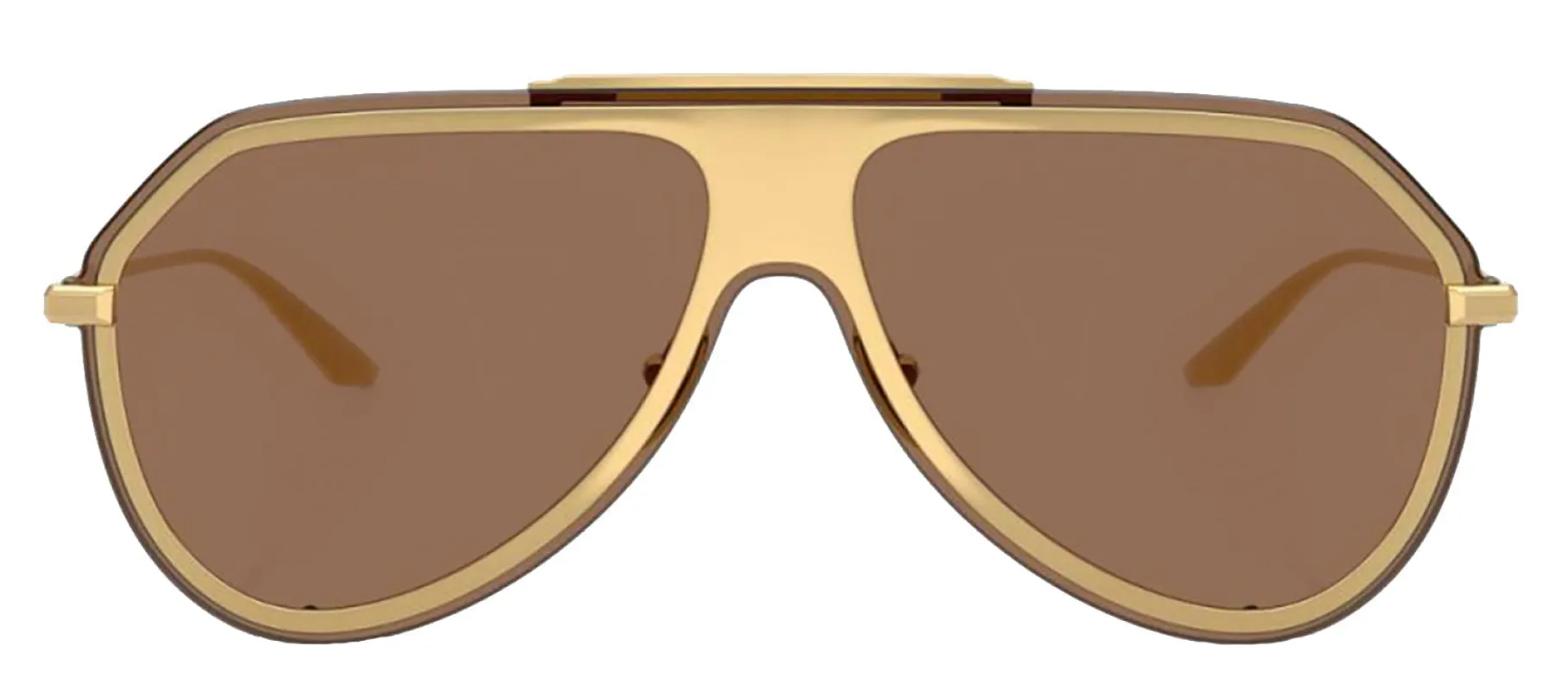 DOLCE & GABBANA DG 2309 02/73 Pilot Gold Metal Sunglasses with Dark Brown Lens sold by Gaffos
