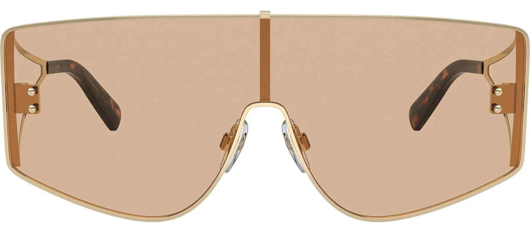 DOLCE & GABBANA DG 2305 13655A Rectangle Light Gold Metal Sunglasses with Light Brown Mirror Flash Gold Lens sold by Gaffos
