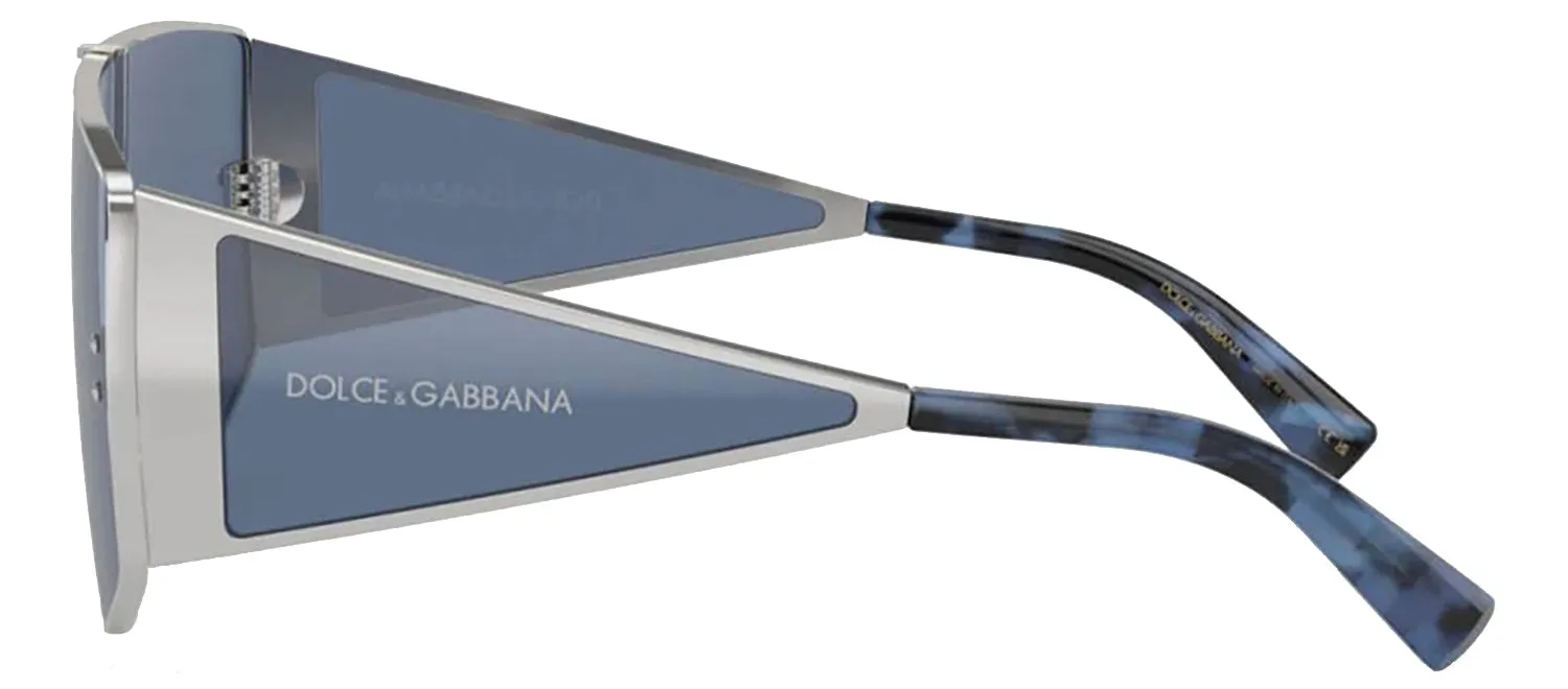 DOLCE & GABBANA DG 2305 05/80 Rectangle Silver Metal Sunglasses with Dark Blue Lens sold by Gaffos product image thumbnail 3