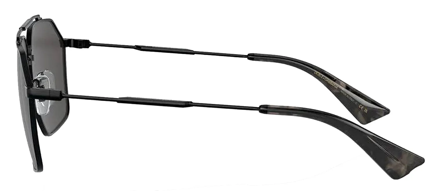 DOLCE & GABBANA DG 2303 01/87 Pilot Black Metal Sunglasses with Dark Grey Lens sold by Gaffos product image thumbnail 3