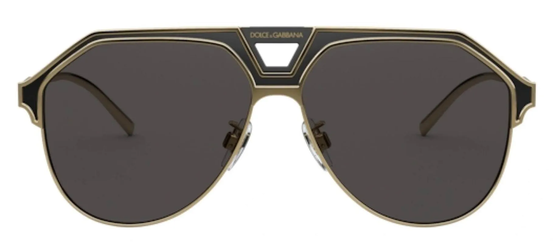 DOLCE & GABBANA DG 2257 133487 Pilot Gold/Matte Black Metal Sunglasses with Dark Grey Lens sold by Gaffos