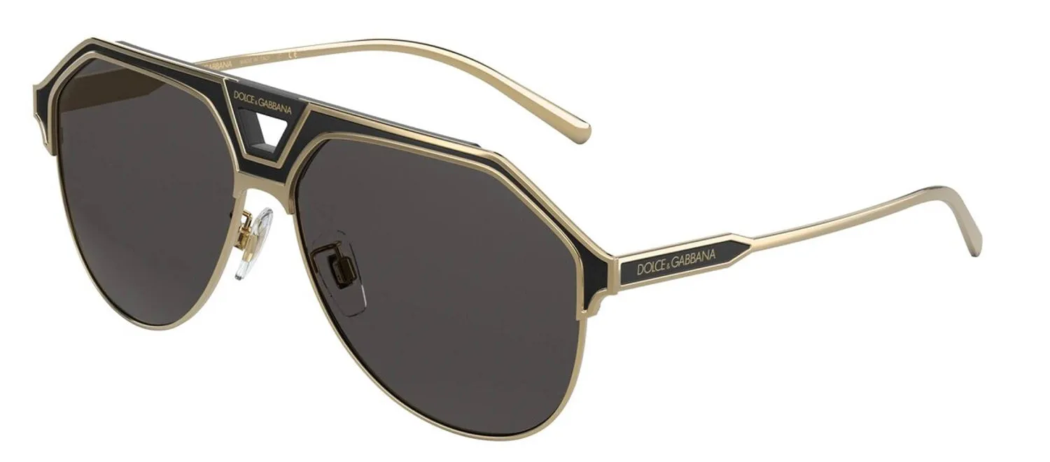 DOLCE & GABBANA DG 2257 133487 Pilot Gold/Matte Black Metal Sunglasses with Dark Grey Lens sold by Gaffos product image thumbnail 2