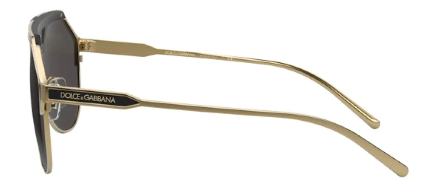 DOLCE & GABBANA DG 2257 133487 Pilot Gold/Matte Black Metal Sunglasses with Dark Grey Lens sold by Gaffos product image thumbnail 3