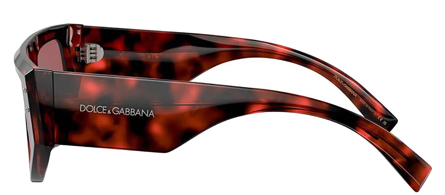 DOLCE & GABBANA DG 4461 335869 Rectangle Havana Red Acetate Sunglasses with Dark Violet Lens sold by Gaffos product image thumbnail 3