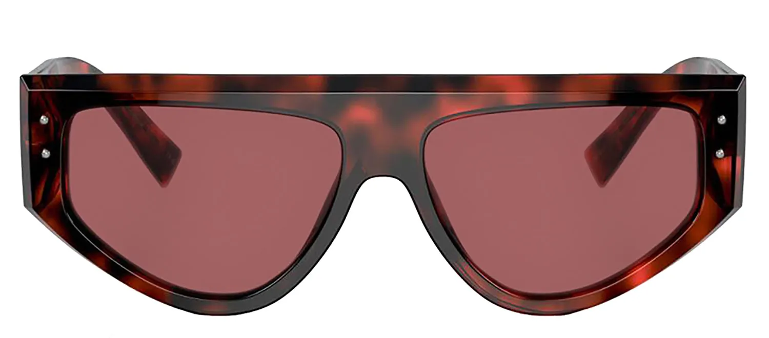 DOLCE & GABBANA DG 4461 335869 Rectangle Havana Red Acetate Sunglasses with Dark Violet Lens sold by Gaffos