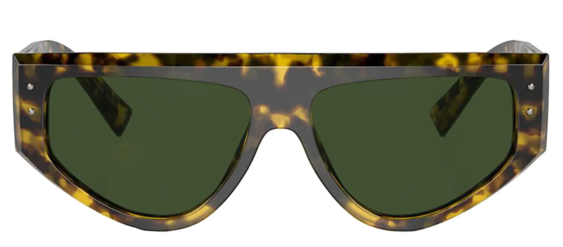 DOLCE & GABBANA DG 4461 343371 Rectangle Havana Yellow Acetate Sunglasses with Dark Green Lens sold by Gaffos