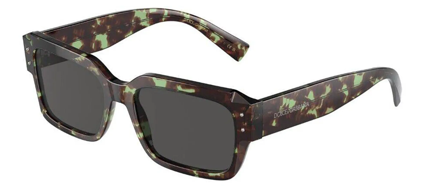 DOLCE & GABBANA DG 4460F 343287 Square Havana Green Acetate Sunglasses with Dark Grey Lens sold by Gaffos